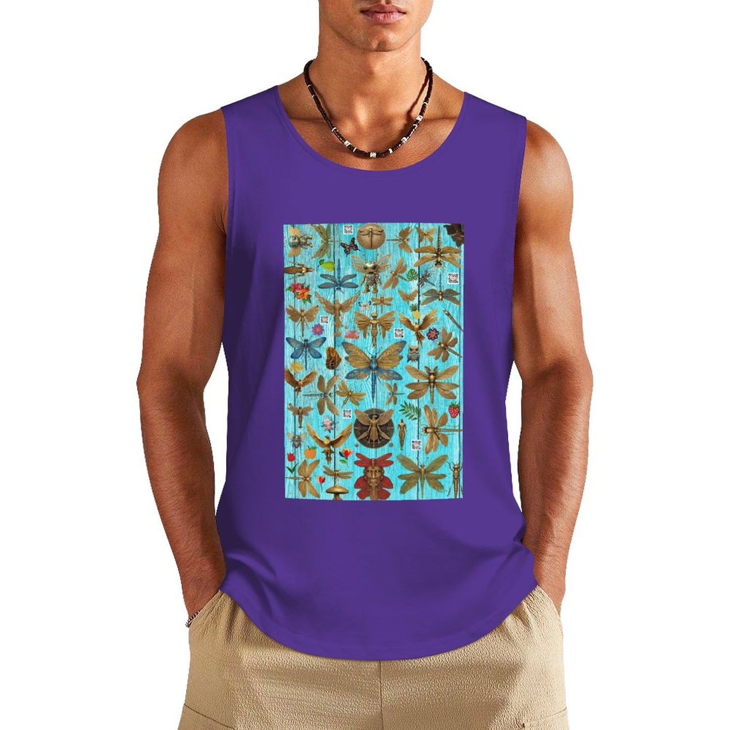 DTF 160gsm Men's Cotton Tank Top BX (Dual-sided Printing)