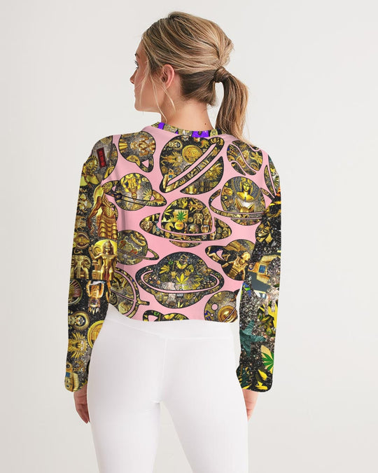 Ancient Abtsrak Women's All-Over Print Cropped Sweatshirt