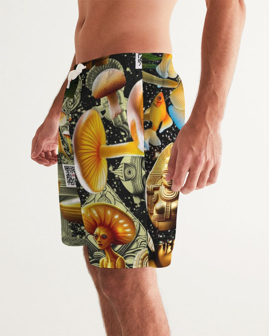 Illustration Abstrak Men's All-Over Print Swim Trunk