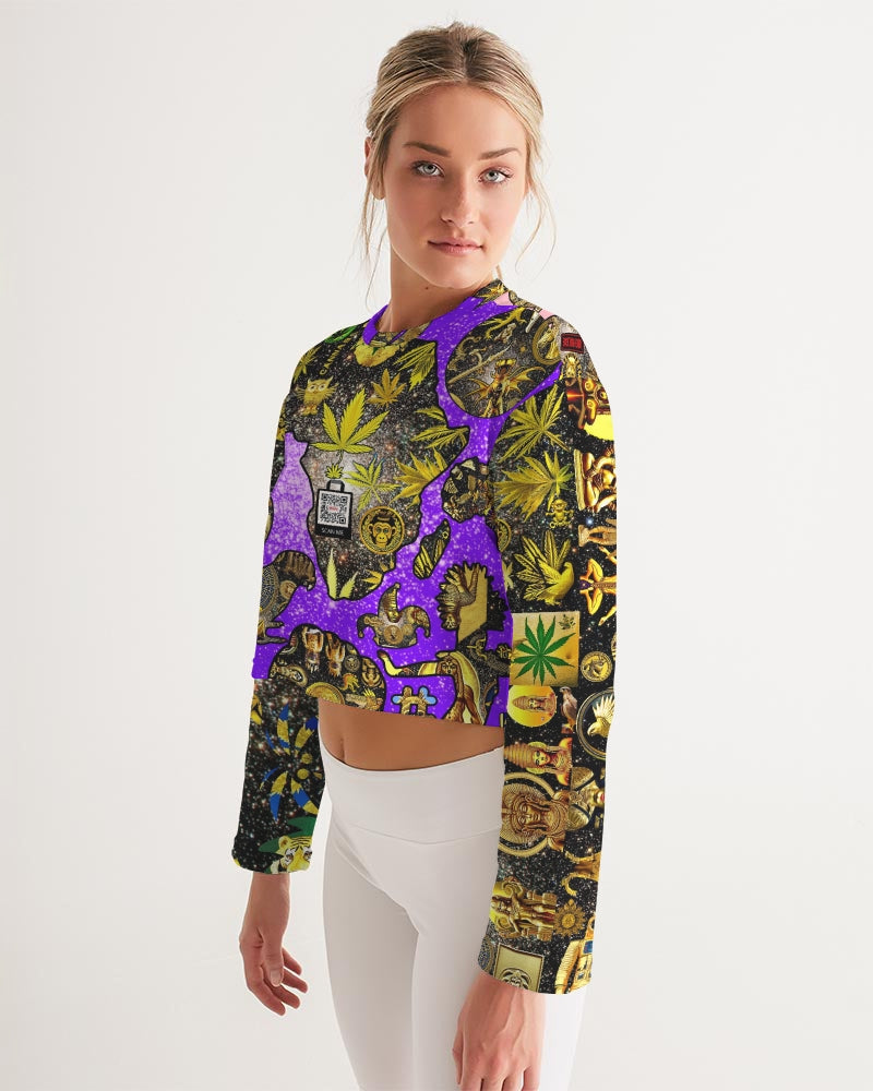 Ancient Abtsrak Women's All-Over Print Cropped Sweatshirt