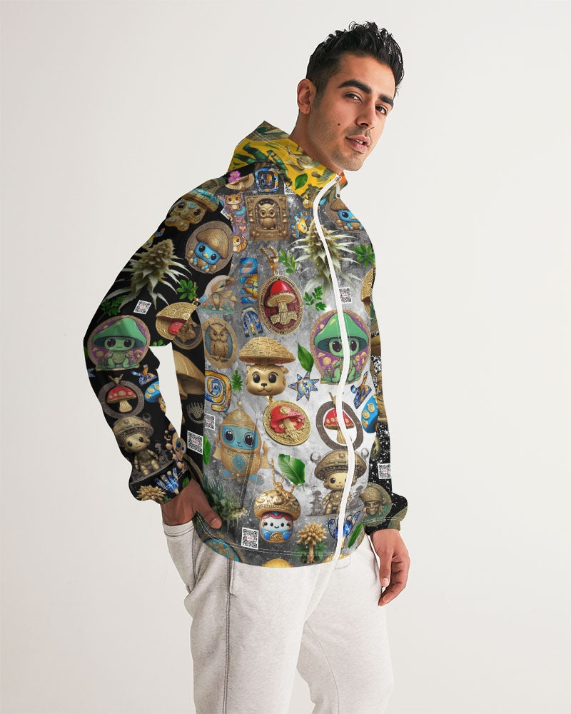 Mushroom Abstak Collection Men's All-Over Print Windbreaker