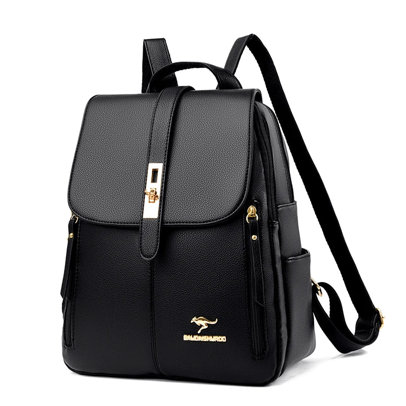 2024 Women Leather Backpacks Fashion White Shoulder Bags Female Backpack Ladies Travel Backpack School Bags for Girls Mochila