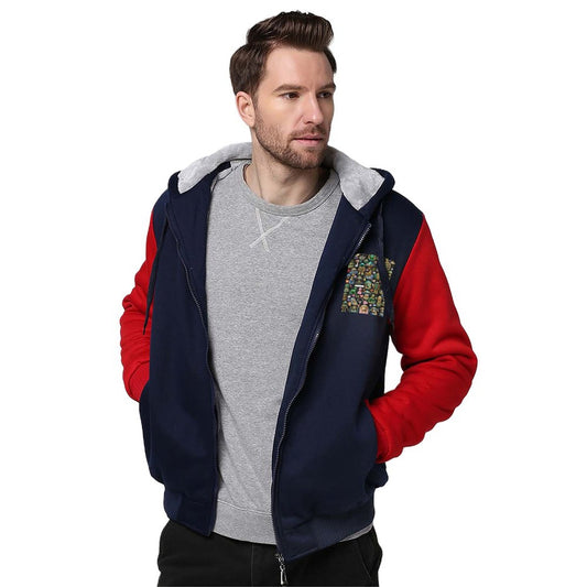 260gsm Men’s Plush Full Zip Hoodie (Partial Printing)