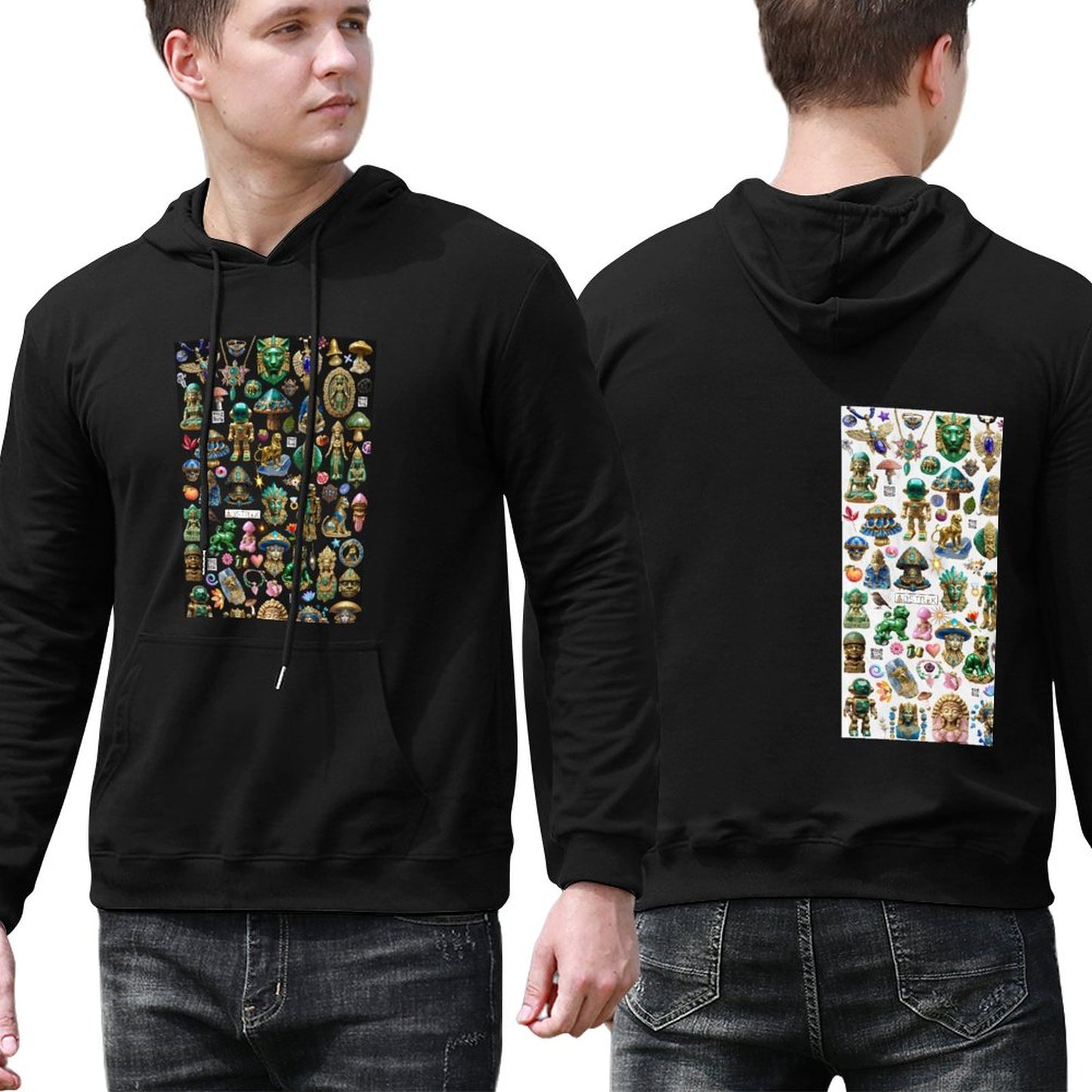 DTG 255gsm Men's Hoodie with Pouch (Dual-sided Printing)