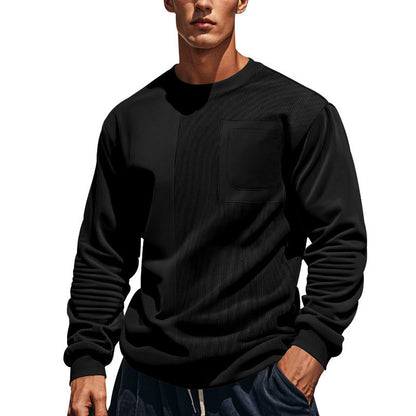 Patchwork Round Neck Men's Casual Sweatshirt