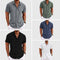 Men's Solid Color Loose Linen Short-sleeved T-shirt