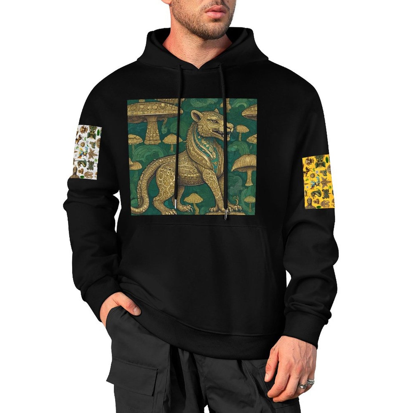 DTF 250gsm Cotton Men's Hoodie with Pocket (Dual-sided+Sleeve Printing)