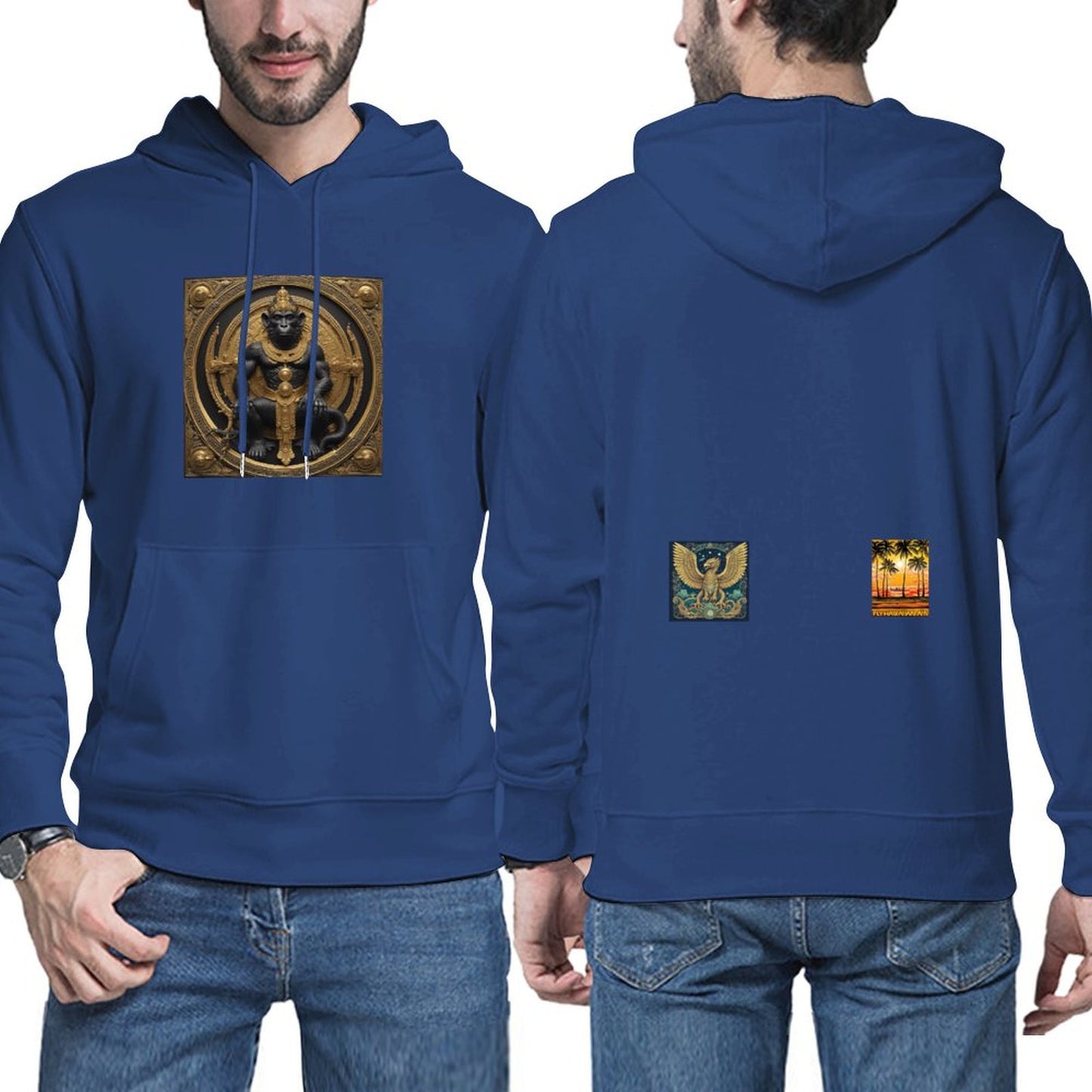 DTG 255gsm Men's Hoodie with Pouch (Dual-sided Printing)