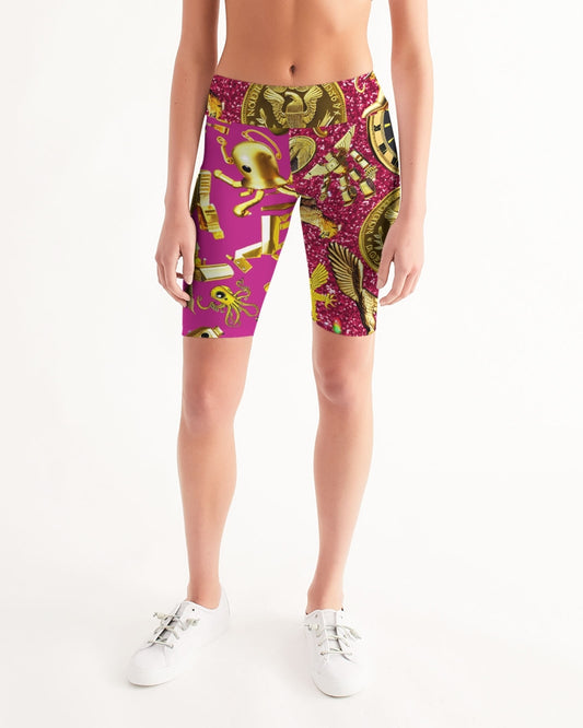 Robotic Abstrak Women's All-Over Print Mid-Rise Bike Shorts