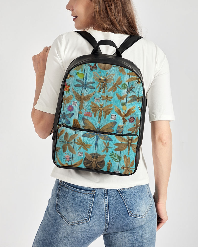 Abstrak dragonfly Classic Faux Leather Backpack