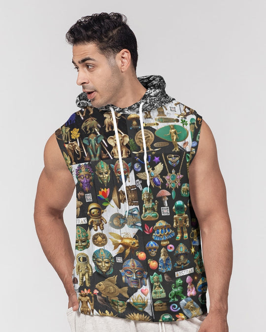 Abstraknyc Men's All-Over Print Heavyweight Sleeveless Hoodie