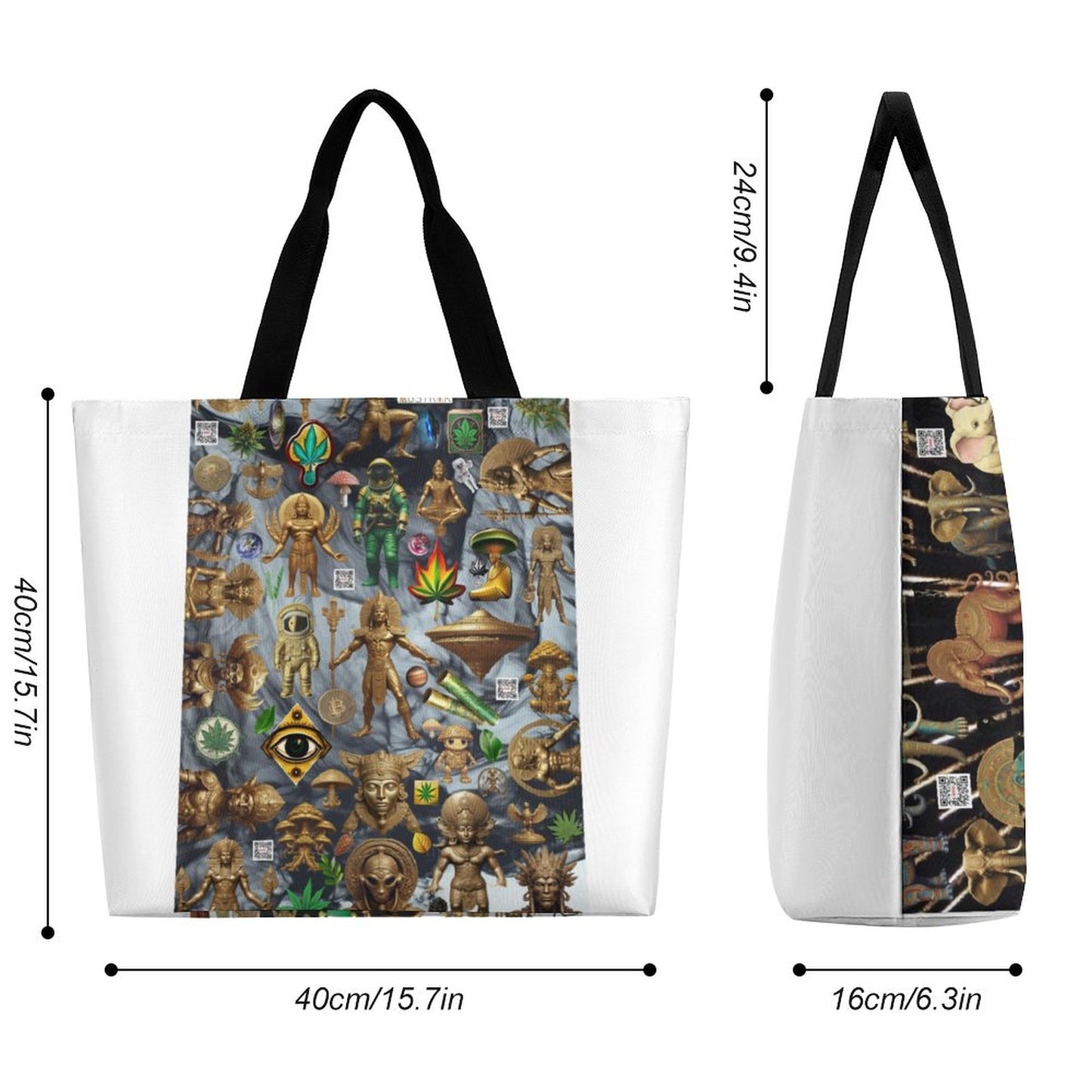 Large One Shoulder Shopping Bag (All-Over Printing)