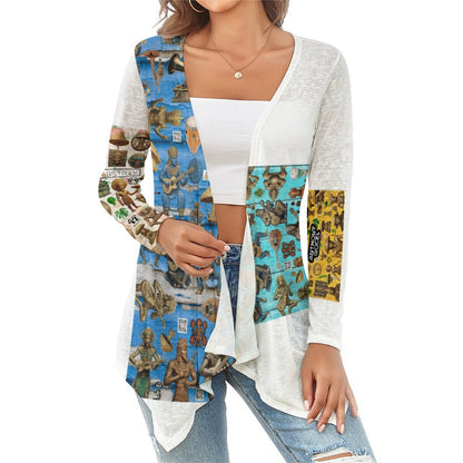 Drop Shoulder Women's Open Shirt with Irregular Hem NZ050 (All-Over Printing)