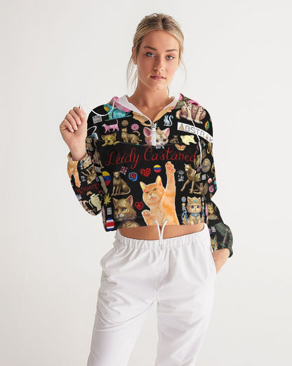 Leidy Abstrak Women's All-Over Print Cropped Windbreaker