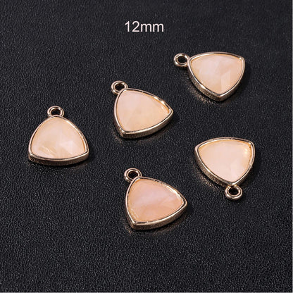 1-3pcs Natural Stone Pendant Triangle Shape Amethyst Lapis Lazuli Opal Charm For Jewelry Making Necklace Earrings Accessory 12mm