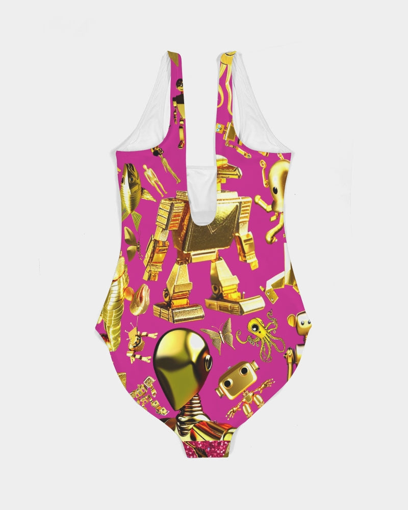 Robotic Abstrak Women's All-Over Print One-Piece Swimsuit