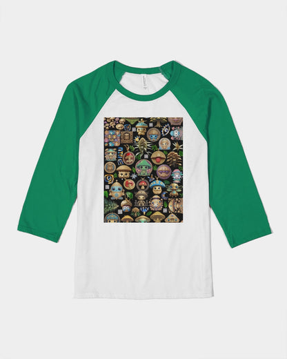 Mushroom Abstak Collection Unisex Three-Quarter Sleeve Baseball Tee | Bella + Canvas