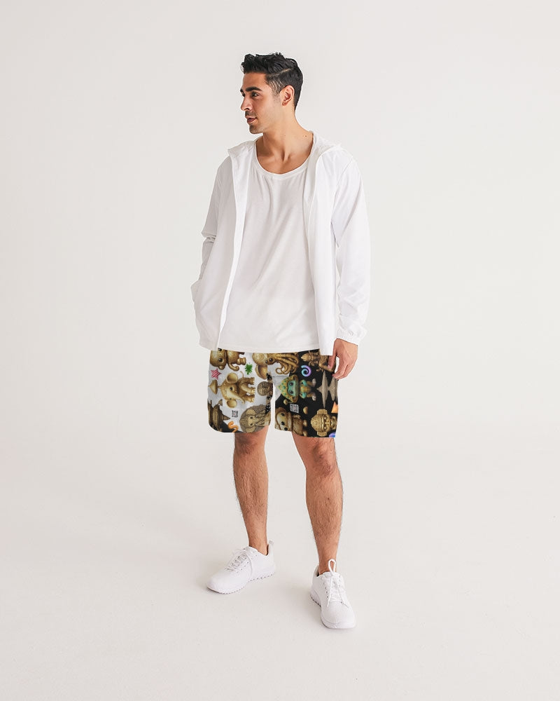 Elephant Collection Men's All-Over Print Jogger Shorts