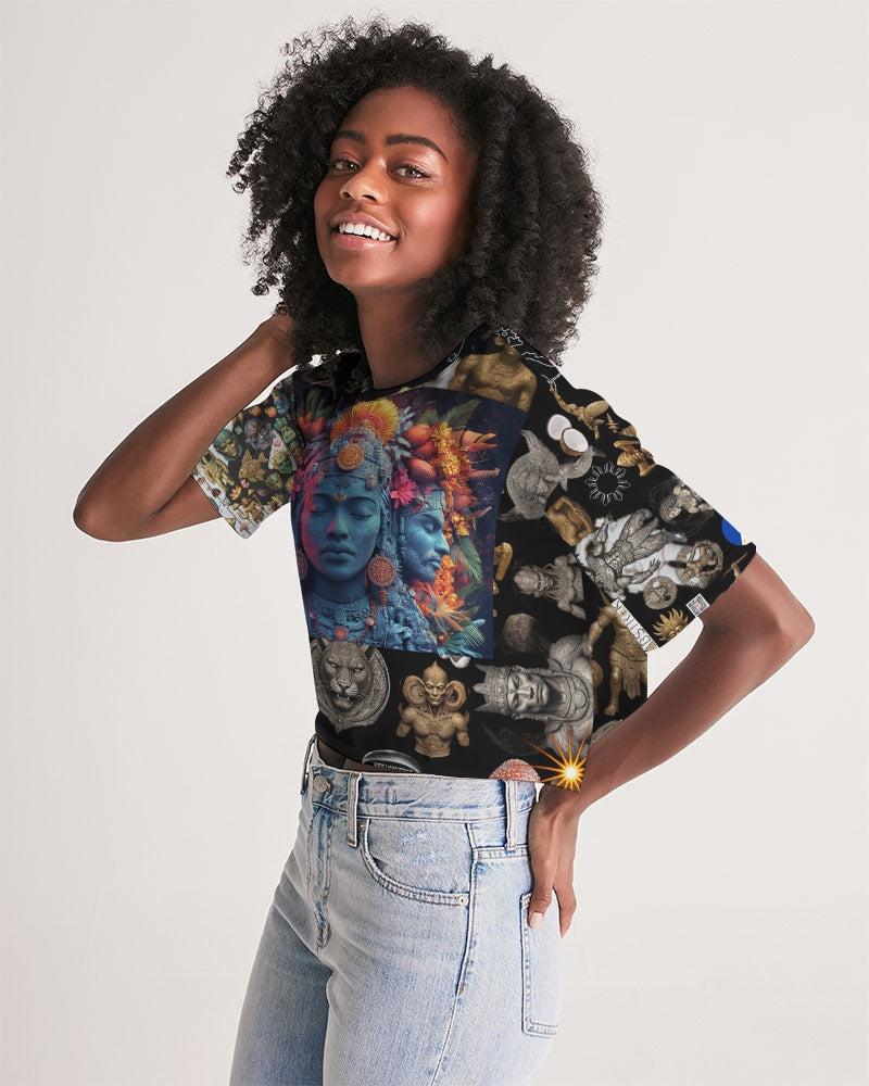 IMG_0540 Women's All-Over Print Lounge Cropped Tee