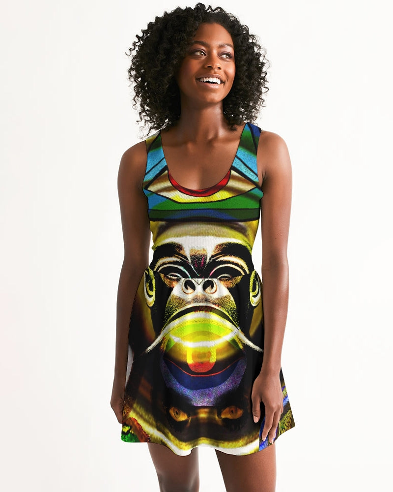 Robotic Abstrak Women's All-Over Print Scoop Neck Skater Dress