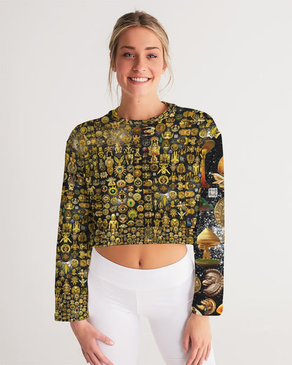 Nature Abstrak Women's All-Over Print Cropped Sweatshirt