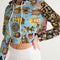 4 Annunaki Abstrak Collection Women's All-Over Print Cropped Hoodie