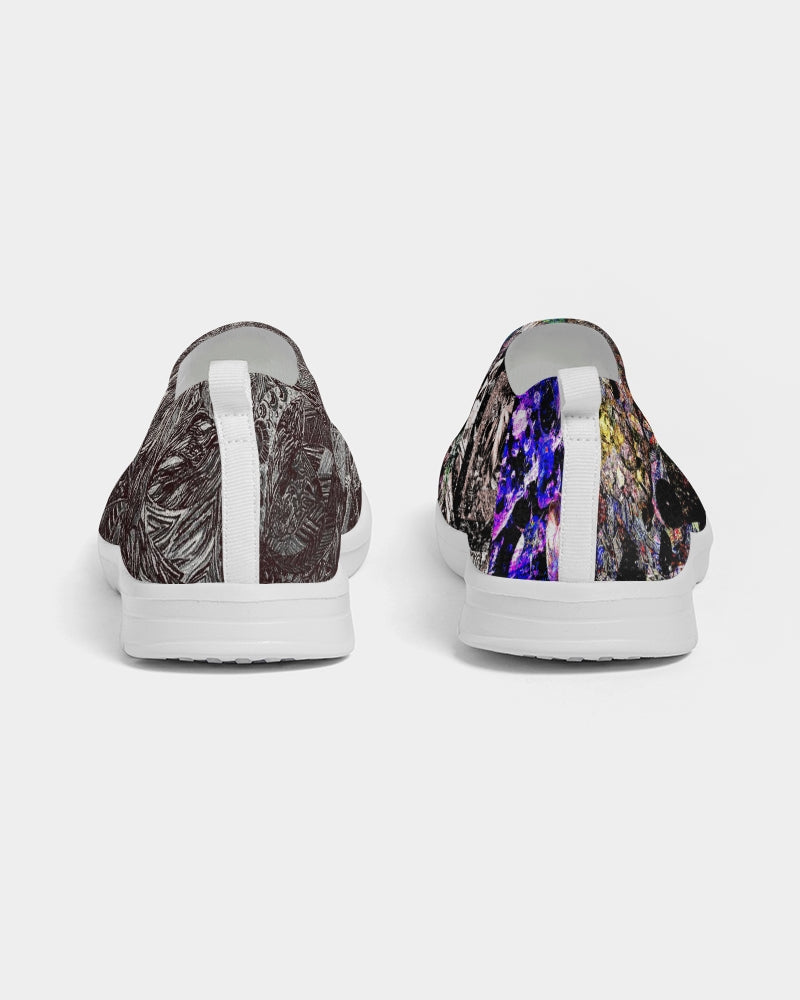 Saddle Serenade Abstract Design Women's Slip-On Flyknit Shoe