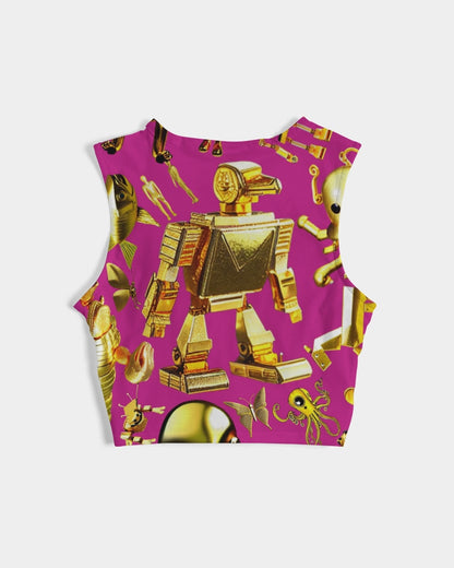 Robotic Abstrak Women's  All-Over Print Twist-Front Tank