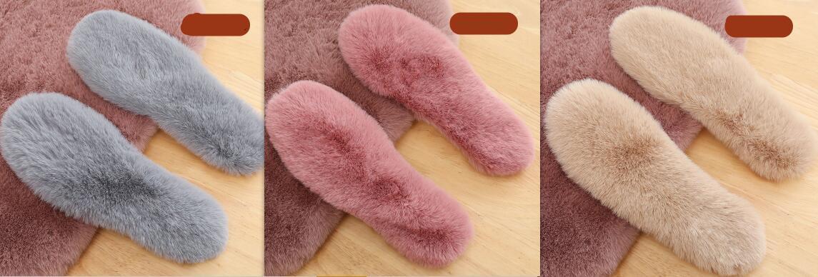 Winter Sheepskin Insoles Wool Warm Heated Insoles Unisex Warm Breathable Plush Shoe Pad Insoles For Men Women