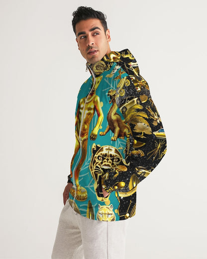 Outer Space Abstrak Men's All-Over Print Windbreaker