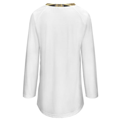 Custom Women's Long Sleeve U-Neck T-Shirts (All-Over Printing)