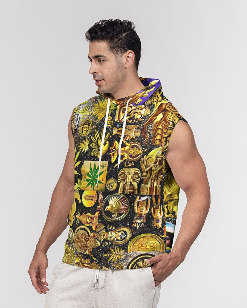 Ancient Abstrak Men's All-Over Print Heavyweight Sleeveless Hoodie