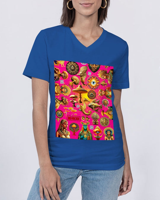 Eye and Face Abstrak Unisex Jersey V-Neck Tee | Bella + Canvas