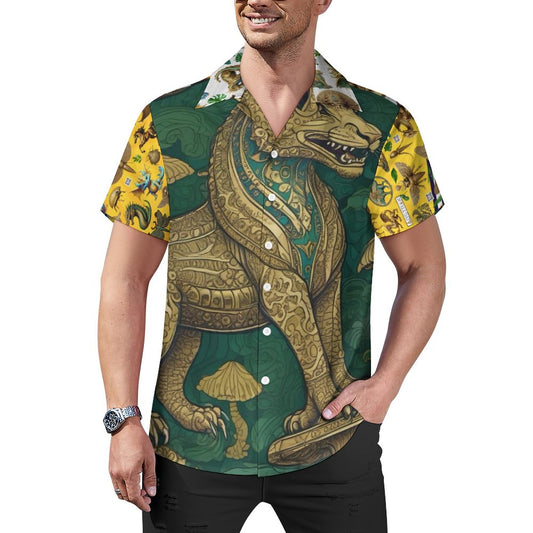 Men's Short Sleeve Hawaiian Print Shirt with Cuban Collar AY006 (All-Over Printing)