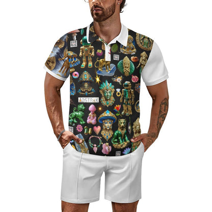 200gsm Short Sleeve Men's POLO Shirt Set A46TZ (All-Over Printing)