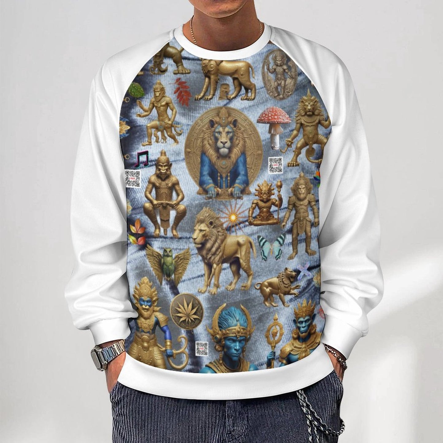 280gsm Men's Crewneck Sweatshirt Raglan A27H (All-Over Printing)