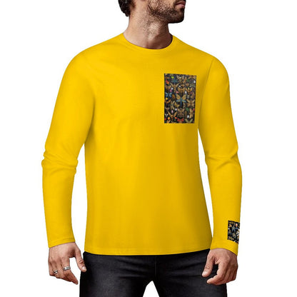 DTF 160gsm Cotton Men's Long Sleeve T-shirt (Front+Sleeve Printing)