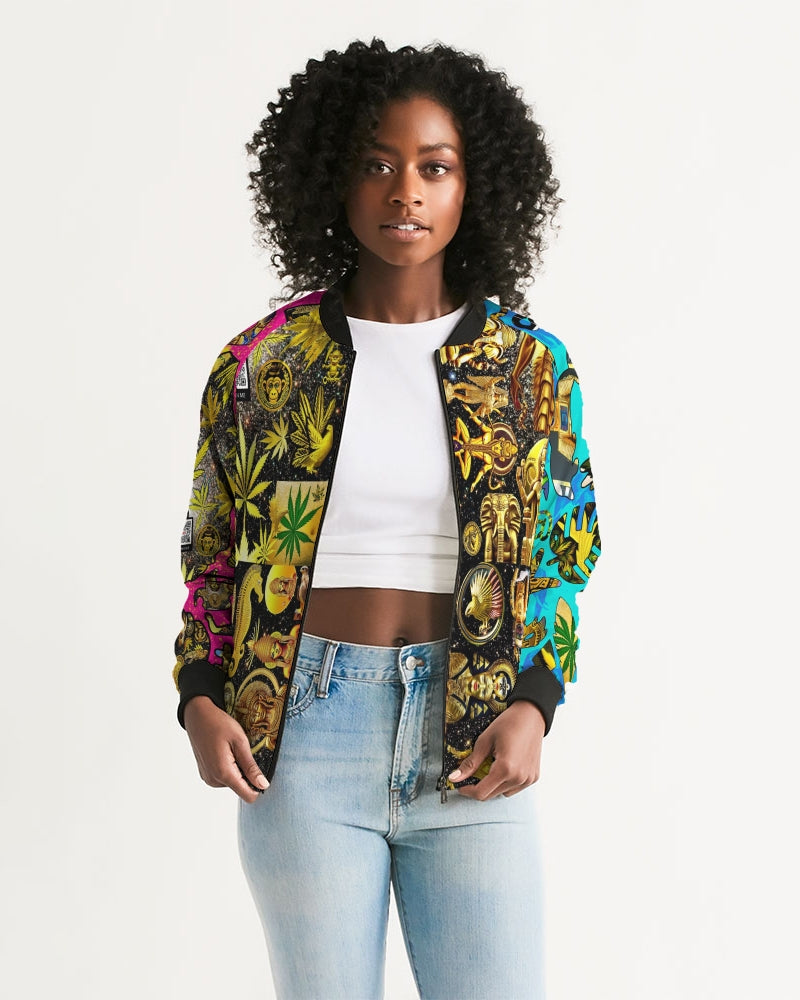 Ancient Abtsrak Women's All-Over Print Bomber Jacket