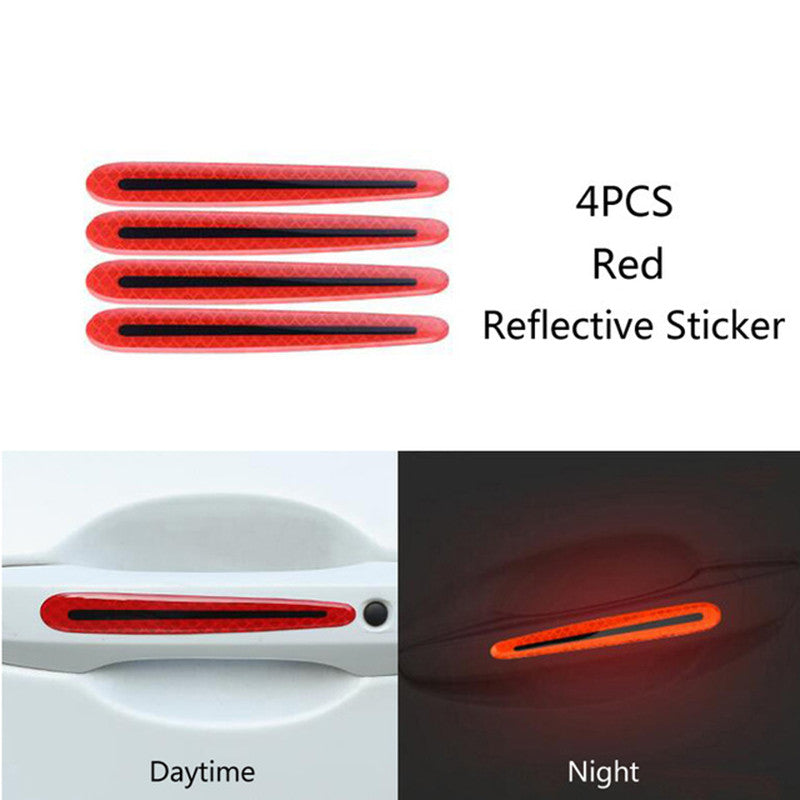 Car Wheel Hub Reflective Stripes Door Handle Safety Warning Sticker Car Rear Warning Tape Automobile Sticker Exterior Accessorie