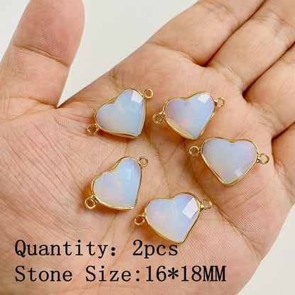 2pcs White Opal Pendants Charms Water Drop Heart Round Square Shape Pendant for Jewelry Making Diy Bracelet Necklace Earrings