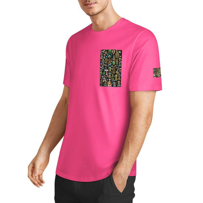 DTF 160gsm Men's Short Sleeve Cotton T-shirt (Dual-sided+Sleeve Printing)