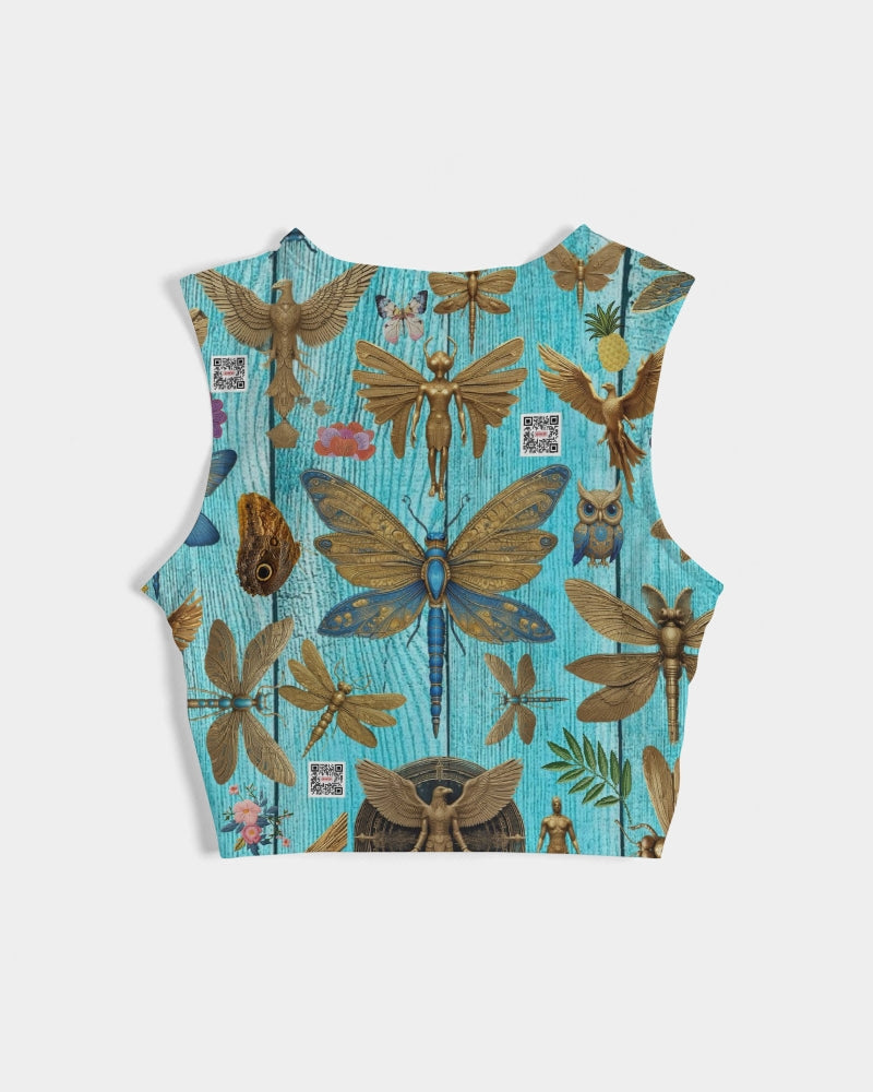 Abstrak dragonfly Women's  All-Over Print Twist-Front Tank