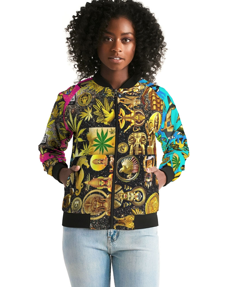 Ancient Abtsrak Women's All-Over Print Bomber Jacket