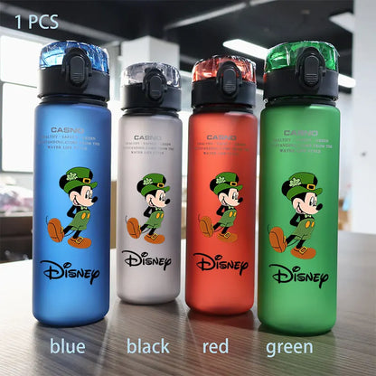 Disney 560ml Water Cup Mickey Mouse Drinking Water Bottle Outdoor Capacity Sports Children Portable Plastic Bottle