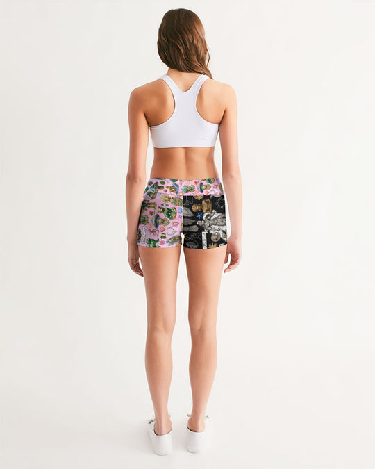 IMG_0540 Women's All-Over Print Mid-Rise Yoga Shorts