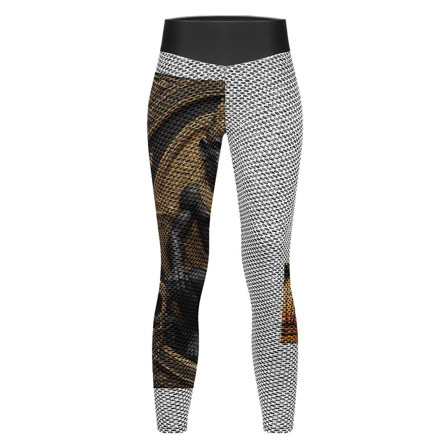 Custom Printed Honeycomb Textured Yoga Pants for Women (All-Over Printing)