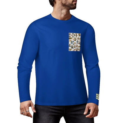 DTF 160gsm Cotton Men's Long Sleeve T-shirt (Front+Sleeve Printing)