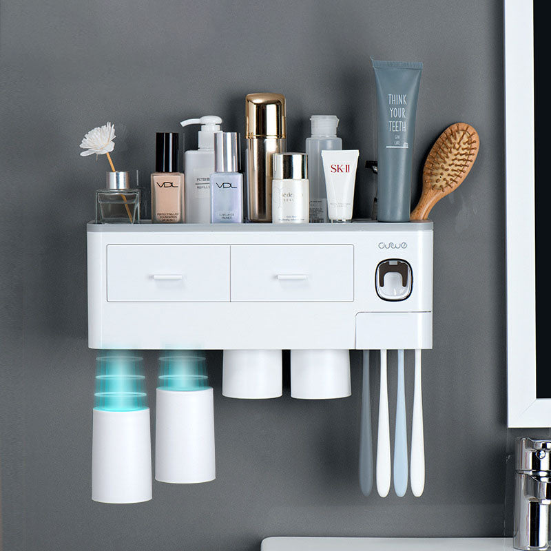 Toothbrush Rack Bathroom Punch-free Wall Hanging Toothbrush Holder