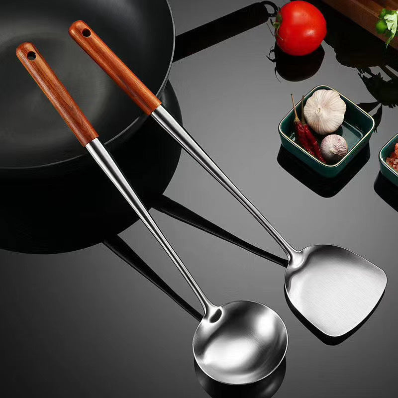 Kitchen Utensils Wok Spatula Iron and Ladle Tool Set