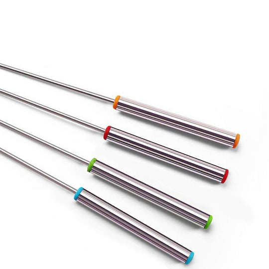 6Pcs/Set Stainless Steel Fondue Forks BBQ Meat Skewer